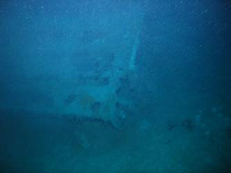 Base of aft funnel on seabed